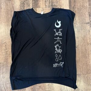 HOTWORX Women’s Black Muscle Tee with Fitness Icons